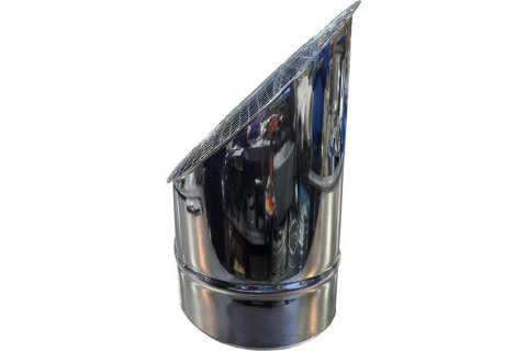 Косой или скошенный участок воздуховода круглого сечения с сеткой Ф100-150-45  Лист.нерж. (AISI 304) 0.50 [Сетка сварная/-]