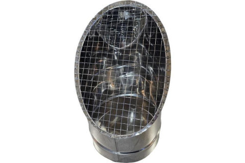 Косой или скошенный участок воздуховода круглого сечения с сеткой Ф100-150-45  Лист.нерж. (AISI 304) 0.50 [Сетка сварная/-]