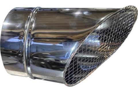 Косой или скошенный участок воздуховода круглого сечения с сеткой Ф100-150-45  Лист.нерж. (AISI 304) 0.50 [Сетка сварная/-]