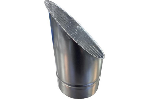 Косой или скошенный участок воздуховода круглого сечения с сеткой Ф100-150-45  Лист.нерж. (AISI 304) 0.50 [Сетка сварная/-]