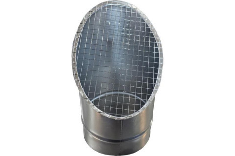Косой или скошенный участок воздуховода круглого сечения с сеткой Ф100-150-45  Лист.нерж. (AISI 304) 0.50 [Сетка сварная/-]