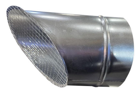 Косой или скошенный участок воздуховода круглого сечения с сеткой Ф100-150-45  Лист.нерж. (AISI 304) 0.50 [Сетка сварная/-]